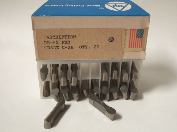 SANDVIK Coromant DB 45 FNR Grade C2A  Lathe Grooving Carbide Inserts 20 Pc New
