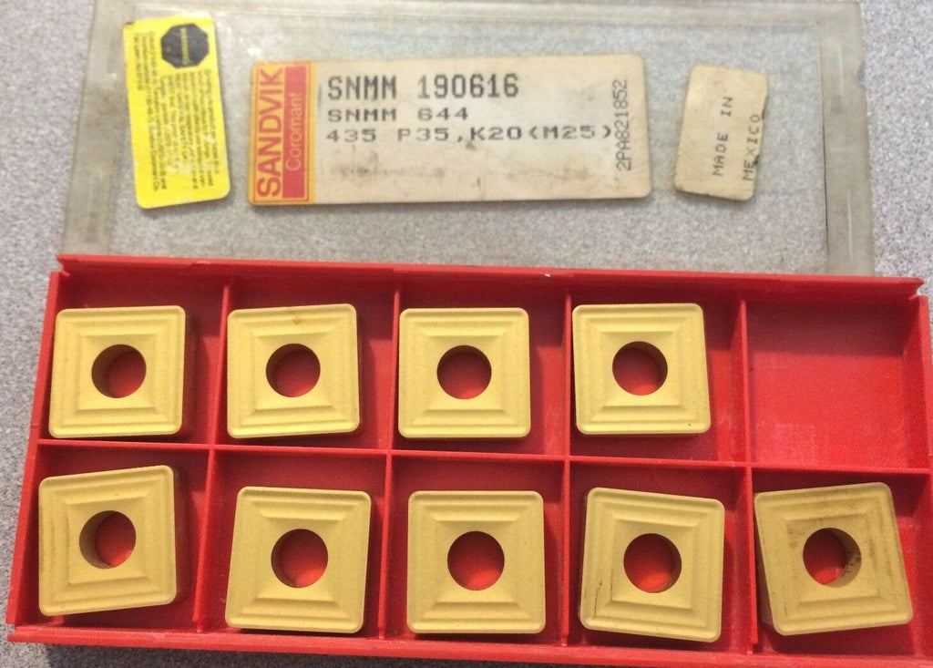 SANDVIK Coromant SNMM 644 190616 435 P35 Lathe Mill Carbide Inserts 9 Pcs Gold
