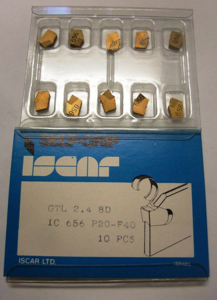 ISCAR GTL 2.4 8D IC 656 P20 P40 Carbide Inserts Grooving 10 Pcs Lathe Self Grip Free Shipping