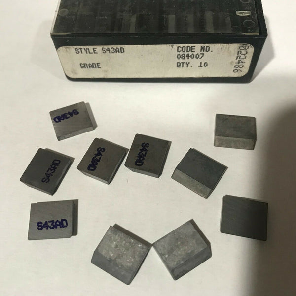 10 Pcs TRW Style S43AD 084007 Carbide Inserts Lathe Mill Milling Tools New