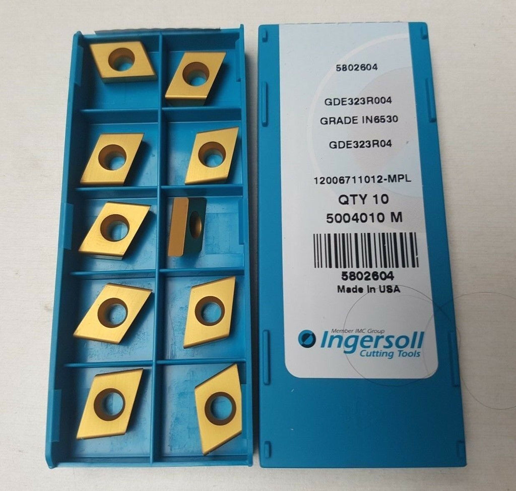 10 Pcs Ingersoll Cutting Tools GDE 323 R004 IN6530 Carbide Inserts GDE323R004
