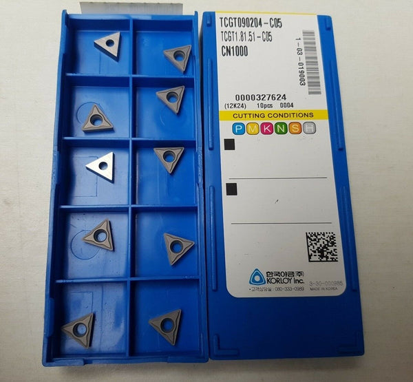 10 Pcs KORLOY TCGT 090204 C05 CN100 1.81.51 Carbide Inserts Tools Mill New