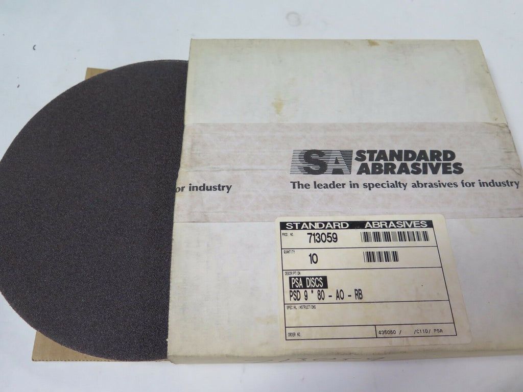 Standard Abrasives PSA Sanding Disc 713059 PSD 9 80 AO RB Qty 10 Brand New USA