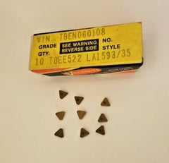Valenite TBEN060108 TBEE522 LA1593/35 Lathe Carbide Inserts 9 Pcs Tools New