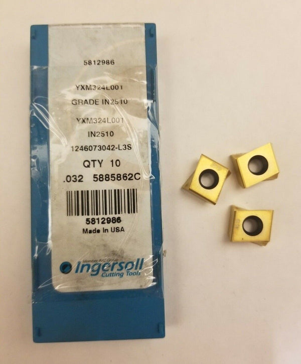 3 Pcs Ingersoll Cutting Tools YXM324L001 IN2510 5812986 Lathe Carbide Inserts