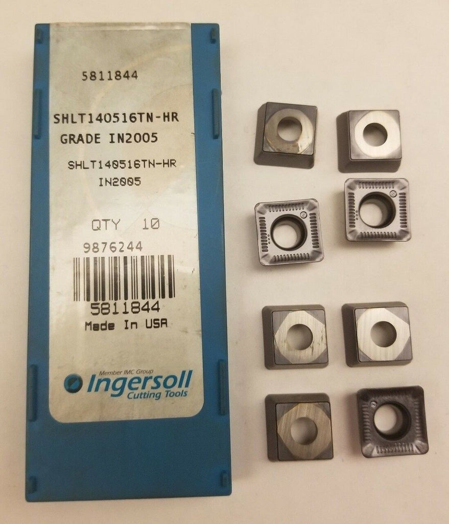 8 Pcs Ingersoll Cutting Tools SHLT140516TN-HR IN2005 5811844 Carbide Inserts