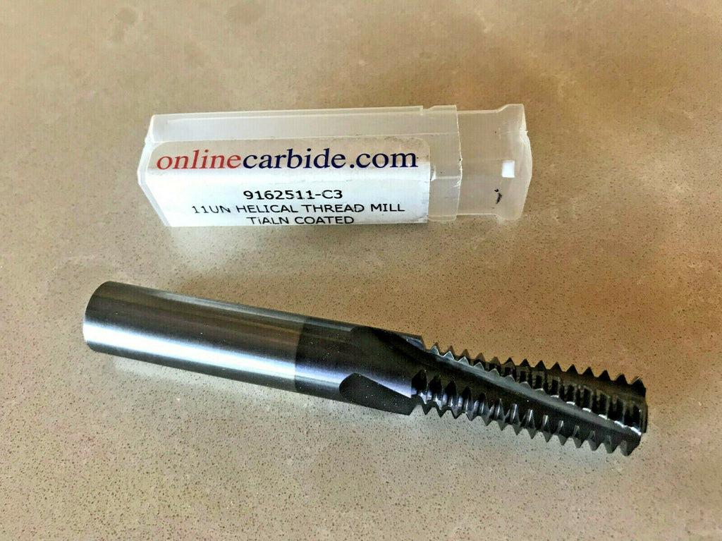 Helical Solid Carbide Thread Mill Tialn Coated 9162511 Shank 1/2" Made in USA