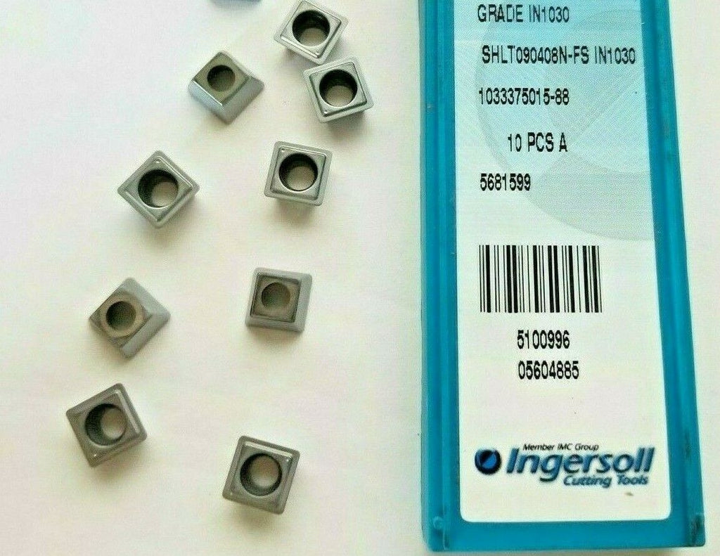 9 Pcs Ingersoll Cutting Tools SHLT090408N FS IN 1030 Carbide Inserts New Tools