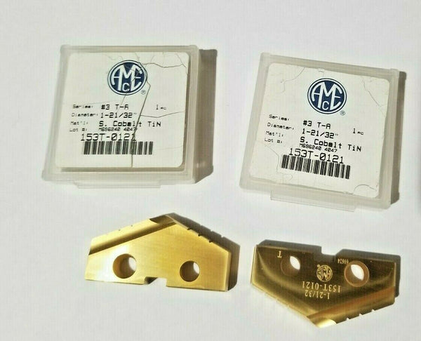 2 Allied Machine Engineering 1-21/32" Dia #3 T-A Spade Drill Insert Cobalt Tin