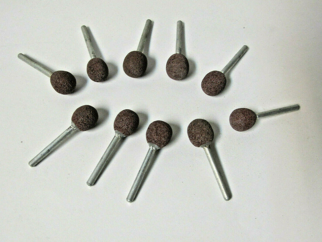 Lot of 10 Aluminum Oxide Mounted Point Grinding Wheel Ball End 1/2" Dia B121