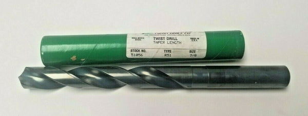 High Speed Steel Twist Drill Bit 7/8 R51 HSS PRECISION USA New