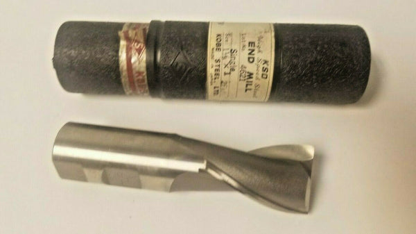 HSS End Mill 2 Flute 1-1/8 DIA KSD Brand New 1" Shank