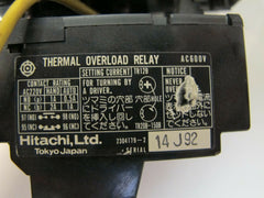 HITACHI H11 25H92 AC Magnetic Contactor AC600V W/Thermal Overload Relay TR12B-1E