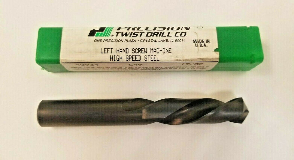 High Speed Steel Twist Drill Bit 17/32 HSS PRECISION USA New L40 40934