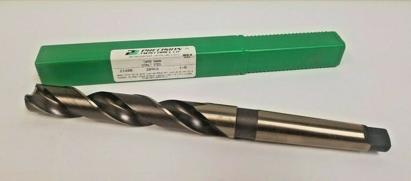 High Speed Steel Taper Shank 1-0 Twist Drill Bit HSS PRECISION 209CO Cobalt New