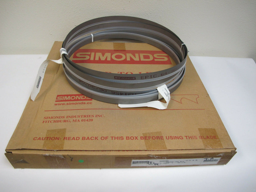 Lot of 2 New SIMONDS EPIC 12' 10" Band Saw Blades 12Ft 10 IN 1" Wide 64-365500