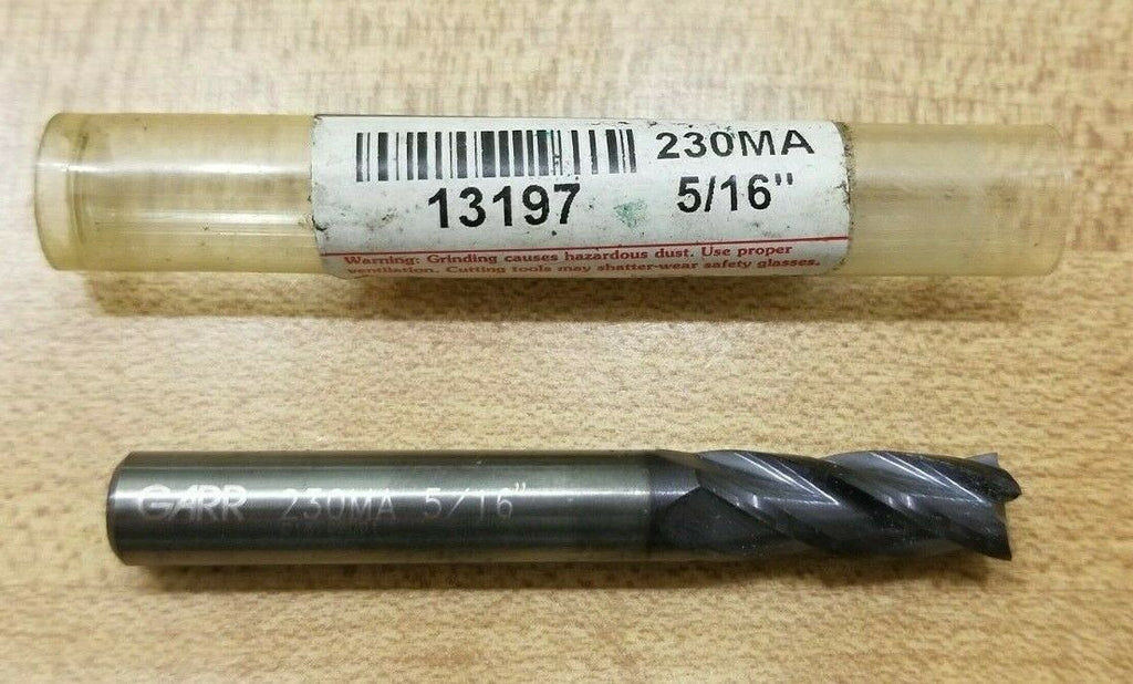 GARR Tool 5/16 230MA 13197 Solid Carbide Square End Mill Made in USA