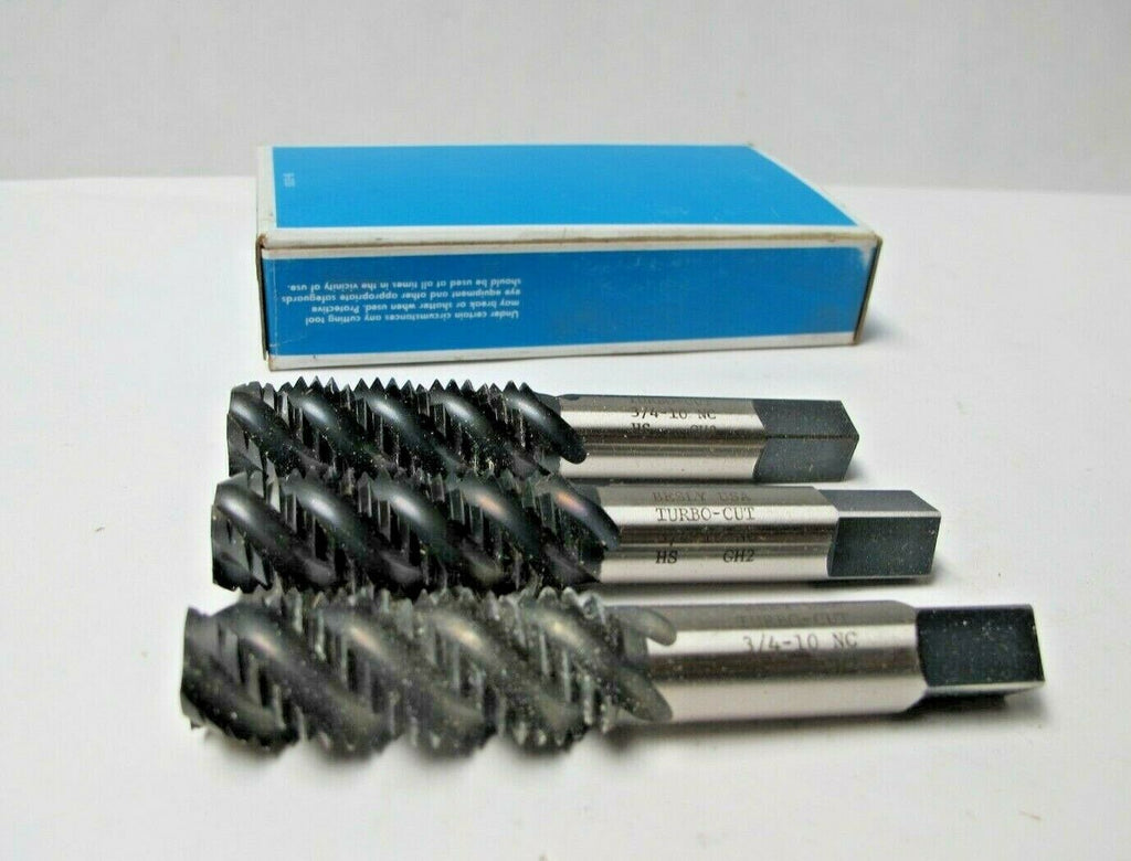Besly Lot of 3 Tap Turbo-Cut 3/4 -10 NC HS GH2 4 Flute Brand New made in USA