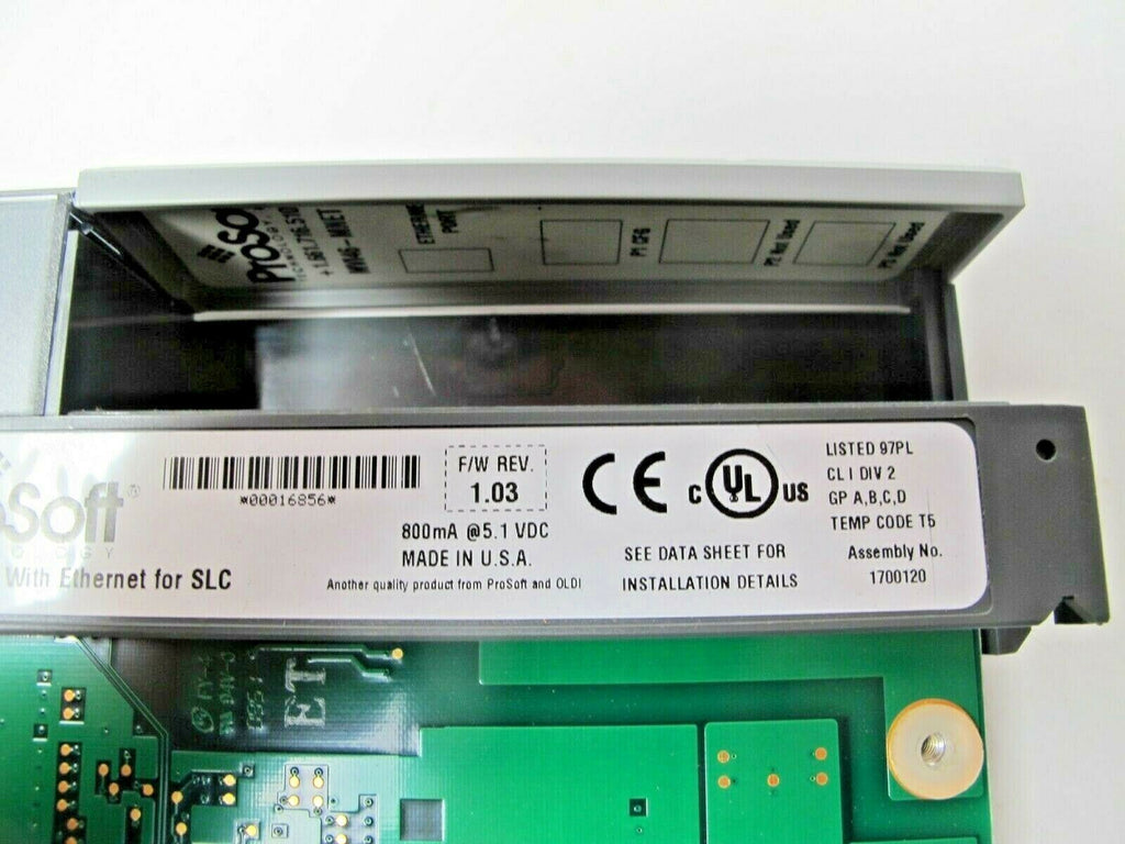 ProSoft Technology MVI46-MNET with Ethernet for SLC F/W REV 1.03