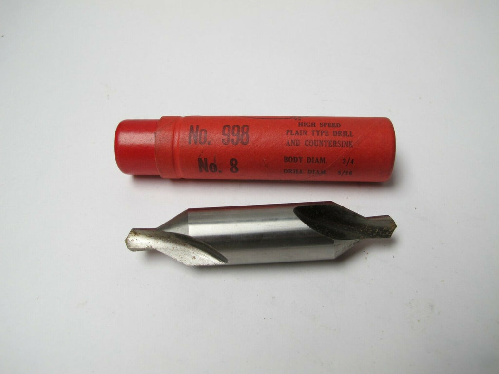 CLEVELAND HSS Center Drill and Countersink #8 No.998 New Body Dia 3/4 Drill 5/16