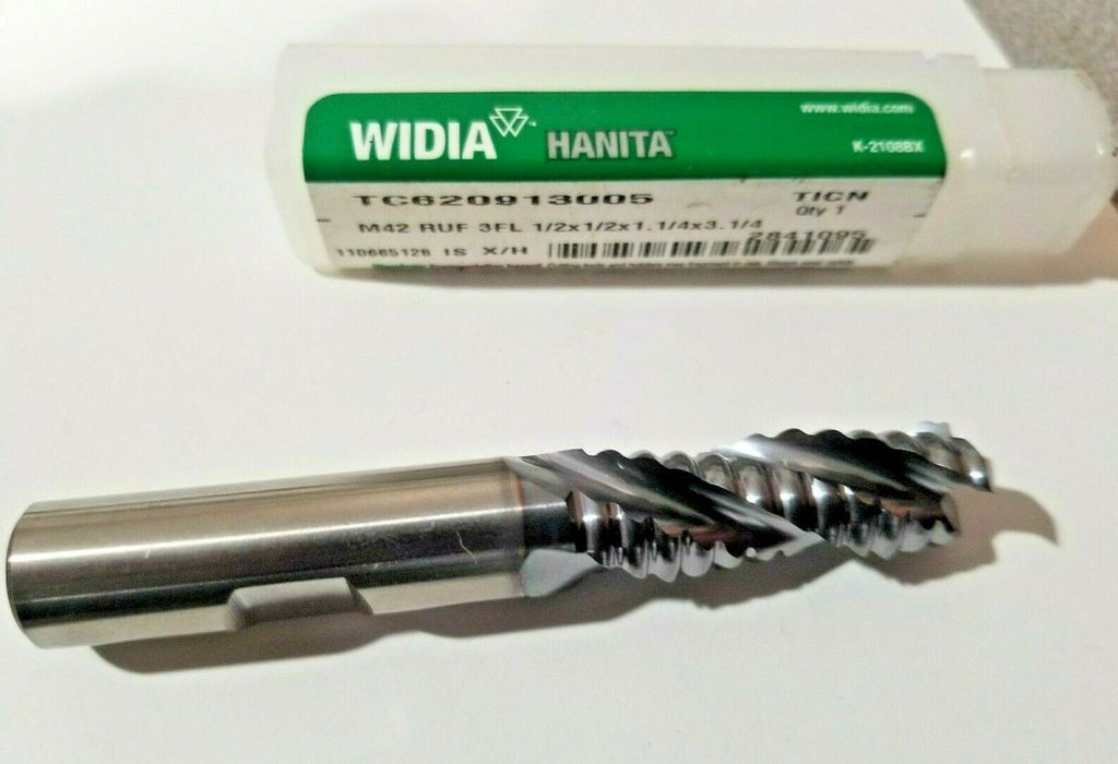 Hanita WIDIA HSS End Mill 1/2" 3 Flutes Brand New Rougher M42 TICN TC620913005