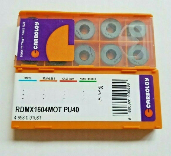 10 Pcs CARBOLOY RDMX 1604 MOT PU40 Carbide Inserts Lathe Tools New