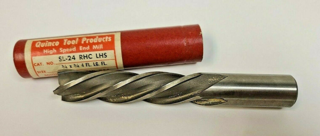 QUINCO TOOL PRODUCTS HSS End Mill 3/4 SL-24 RHC LHS 4 Flutes Brand New USA LG FL