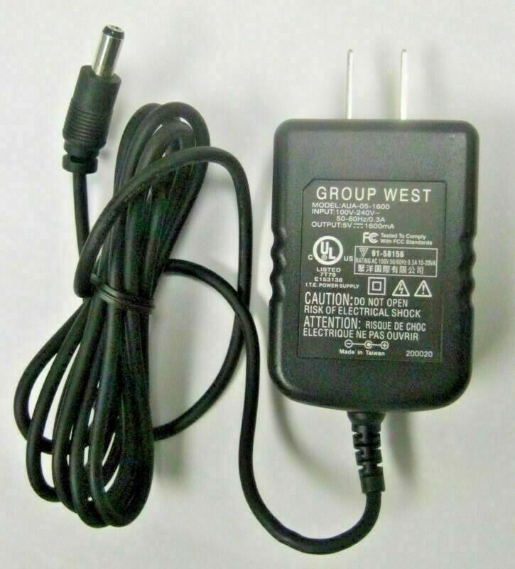Group West AC Adapter AUA-05-1600 5V Power Supply Output 5V 1600 mA NEW Charger