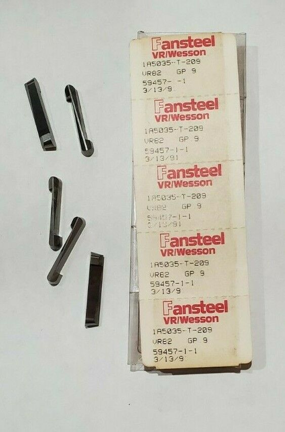 Fansteel VR/Wesson 1A5035-T-209 5pcs GP 9 Carbide Inserts VR82 Grooving New