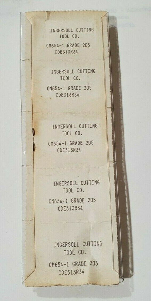 5 Pcs Ingersoll Cutting Tools CM 654-1 CDE313R34 205 Lathe Carbide Inserts New