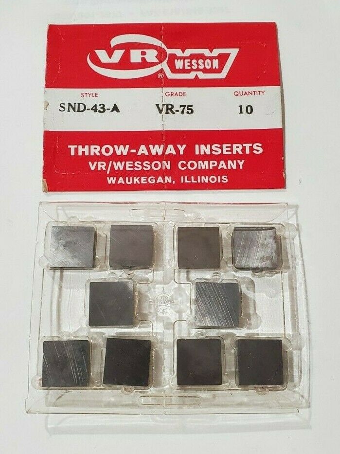 VR Wesson SND-43-A VR-75 10 PCS Lathe Mill Carbide Inserts Tool New