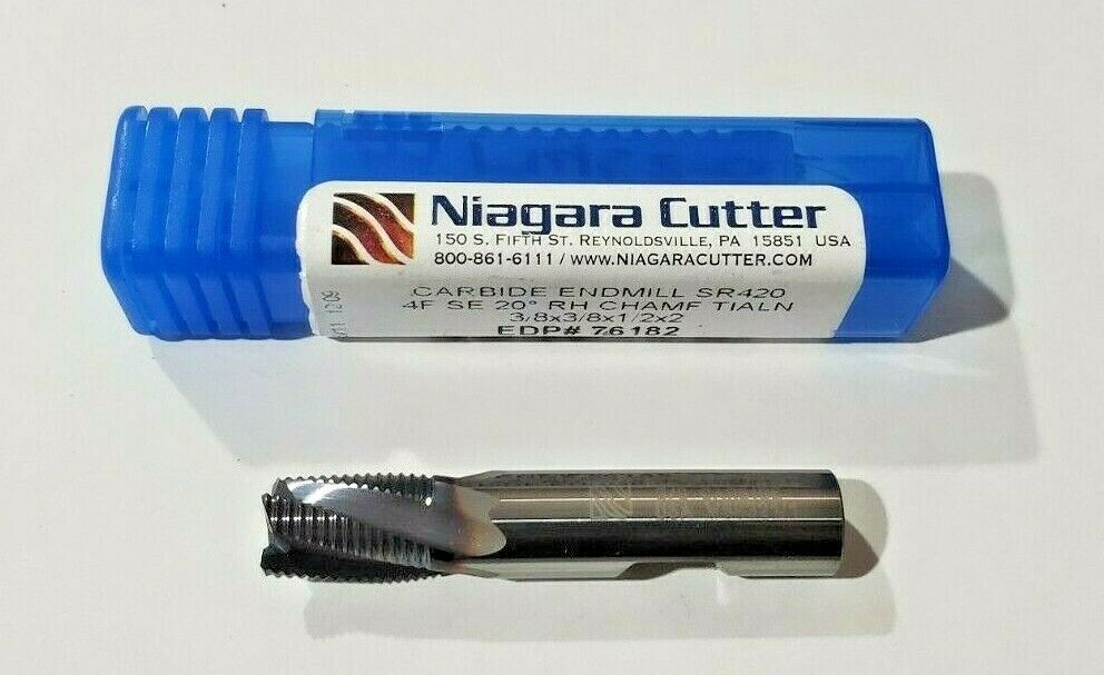 Niagara Cutter 3/8 x 3/8 x 1/2 x 2 End Mill 4F SE 20 RH Carbide SR420 76182 New