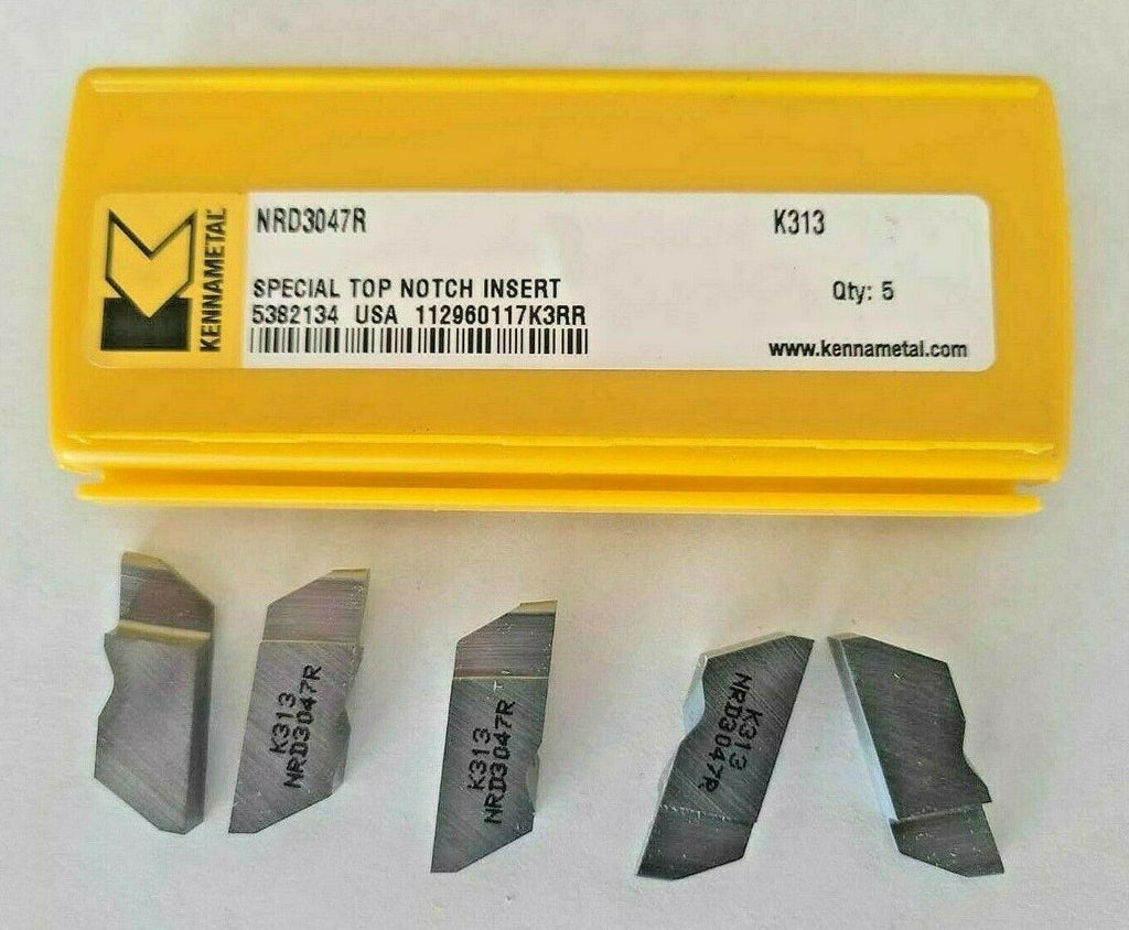 Kennametal 5 Pcs Top Notch Carbide Grooving Inserts NRD 3047R K313 USA