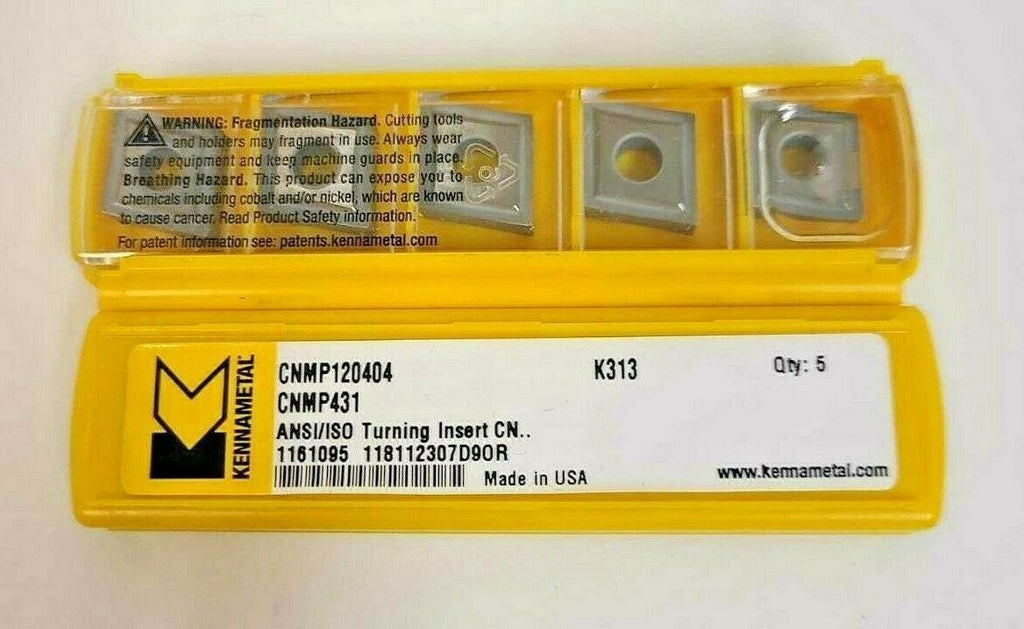 KENNAMETAL CNMP120404 CNMP431 KENLOC CHIP CONTROL K313 Carbide Inserts 5 Pcs