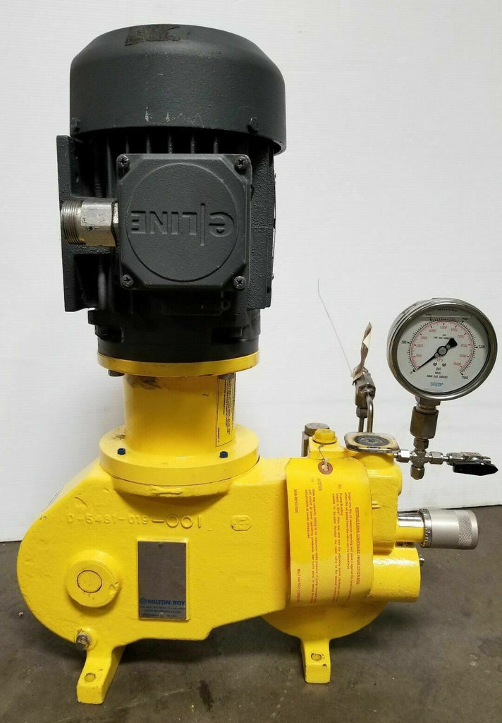Milton Roy Metering Pump RS11124XSESELNN w/Eline EL101 Three Phase Motor