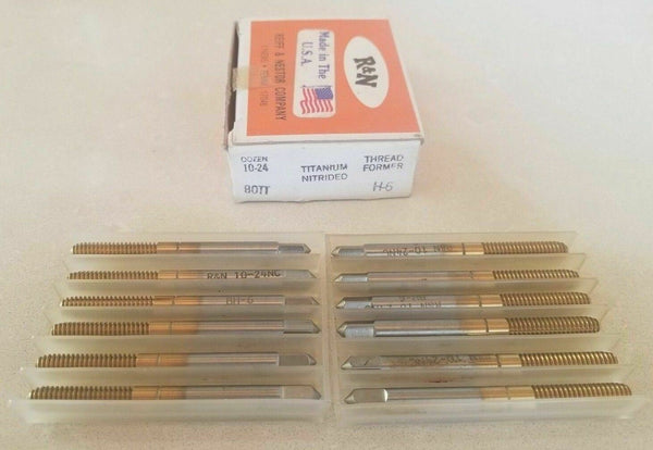 12 Pcs Reiff Nestor R&N Bottom ThreadFormer HSS Tap 10-24 H6 Titanium Nitrided