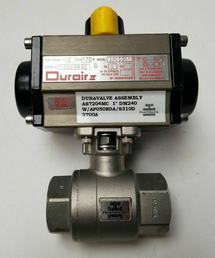 DuraValve Durair II AS7204MC 1" DM240 AP050BDA/S310D 2700A Actuator Valve