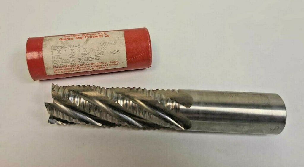 QUINCO TOOL PRODUCTS 5 Flutes HSS End Mill 1 x 1 x 3 x 5-1/2 USA Rougher