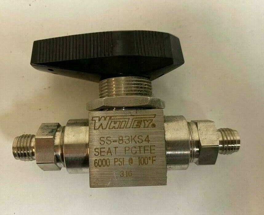 Whitey SS-83KS4 High Pressure Ball Valve SEAT PCTFE 6000 PSI 316 Stainless Steel