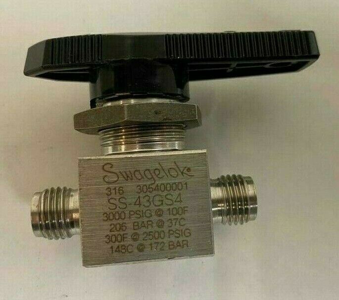 Swagelok SS-43GS4 High Pressure Ball Valve SEAT PCTFE 3000 PSI Stainless Steel
