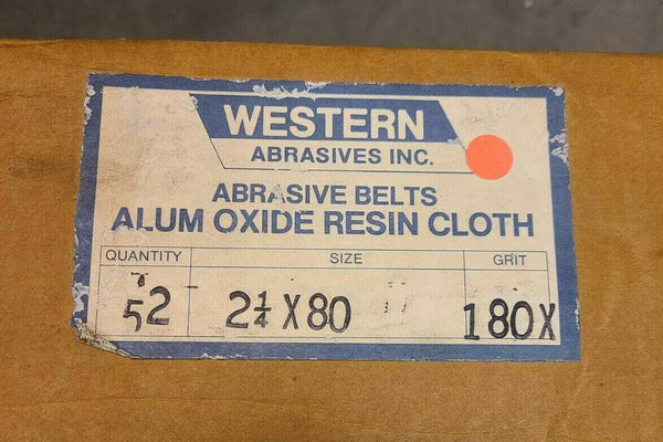 20 Western Abrasive Sanding Belt 2-1/4" x 80" Size 180X Grit ALUM OXIDE RESIN