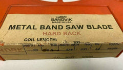 Sandvik Metal Band Saw Blade USA HARD BACK COIN LENGTH 100