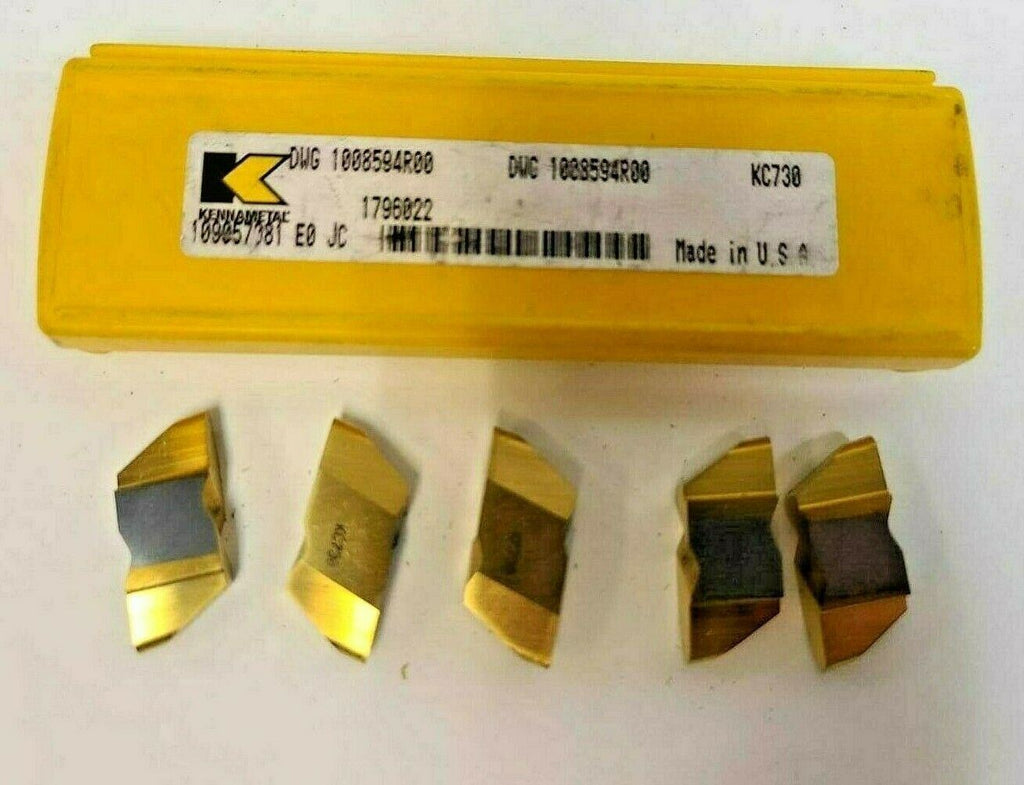 Kennametal 5 Pcs Carbide Grooving Inserts DWG KC 730 1008594R00 USA New