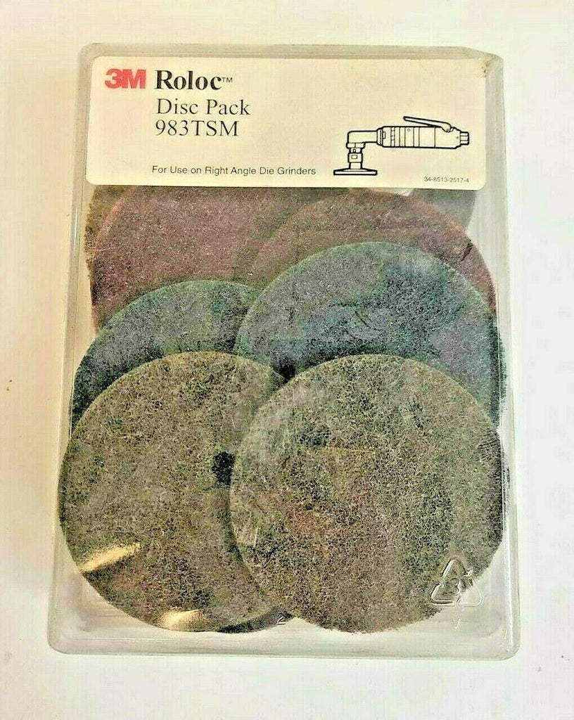 3M Roloc Disc Pack 983 TSM 17ea Various 3 inch Discs + Disc Pad
