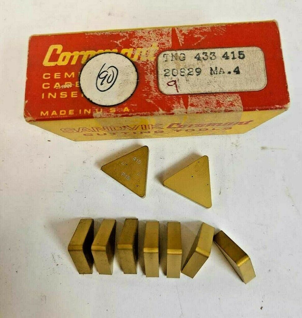 SANDVIK Coromant TNG 433 415 Lathe Carbide Inserts 9 Pcs New