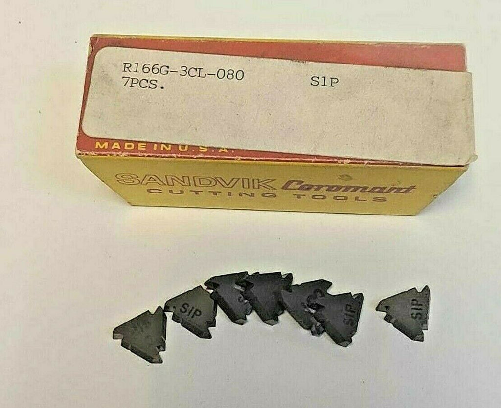 SANDVIK Coromant R166G-3CL-080 S1P Lathe Carbide Inserts 7 Pcs New Threading