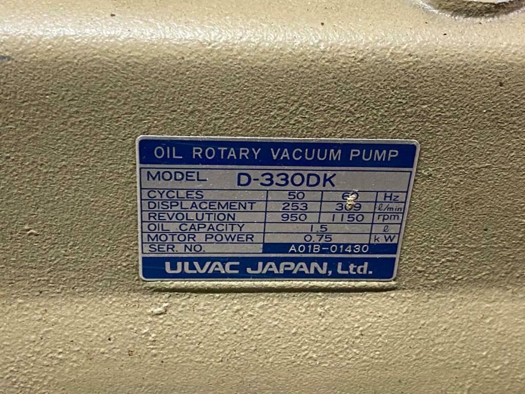 ULVAC D-330DK Vacuum Pump JAPAN OIL MIST TRAP TMX-1 ROTARY INDUCTION M