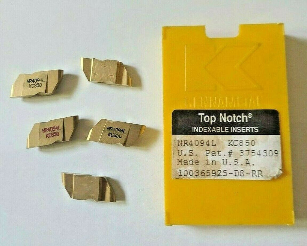 Kennametal 5 Pcs Top Notch Carbide Grooving Indexable Inserts NR 4094L KC850 New