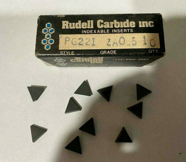 10 Pcs Rudell PG 221 Indexable Carbide Inserts Lathe Turning Mill