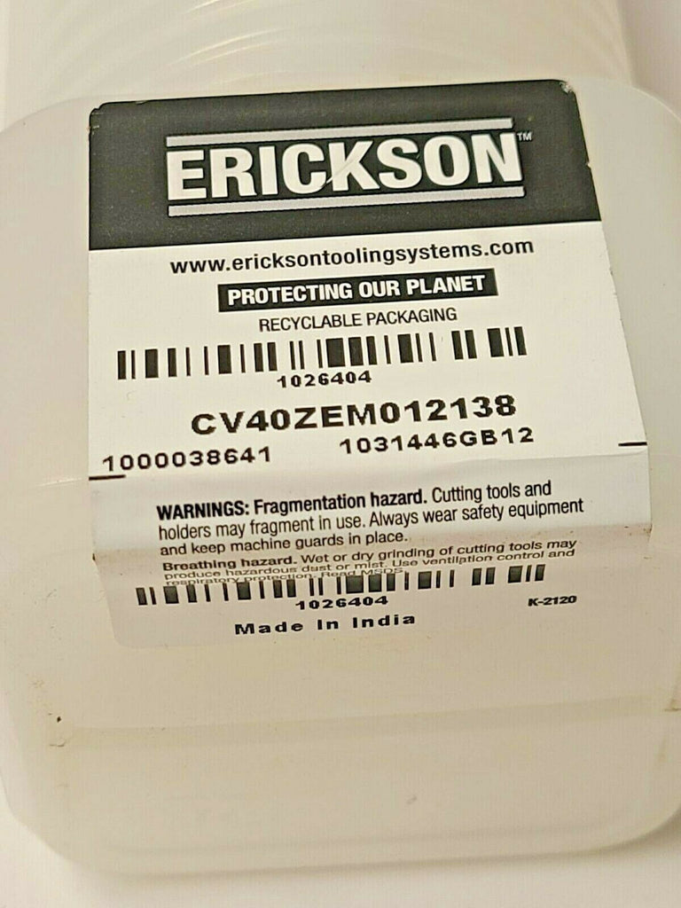 Erickson Cv40zem012138 End Mill Holder Taper Cv40 CAT40 CNC
